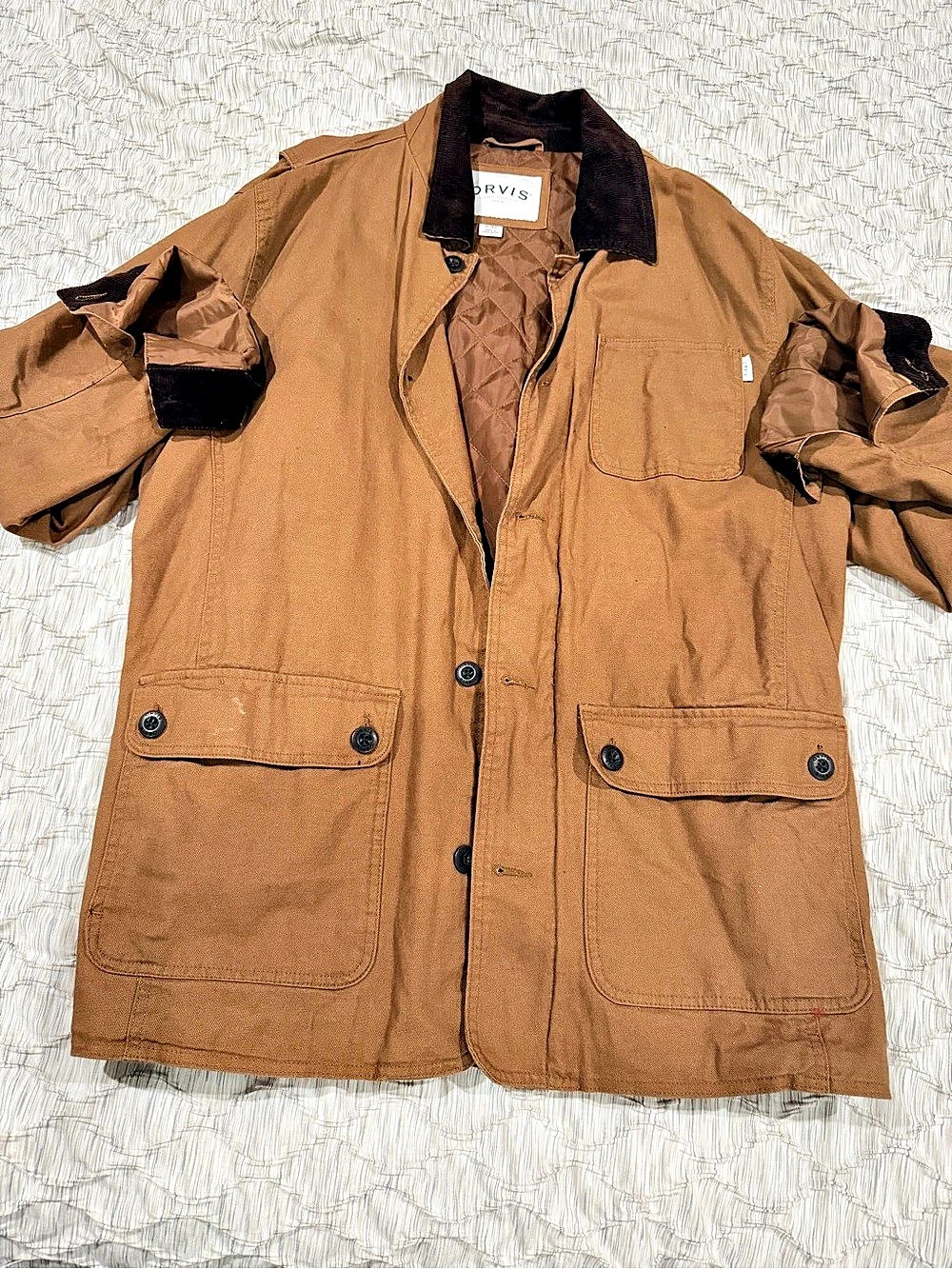 Orvis Classic Collection Quilted Lined Field Coat Men's Brown Medium